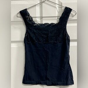 Gaviota Women’s Black Sleeveless Lace Top - Size Small - VGUC